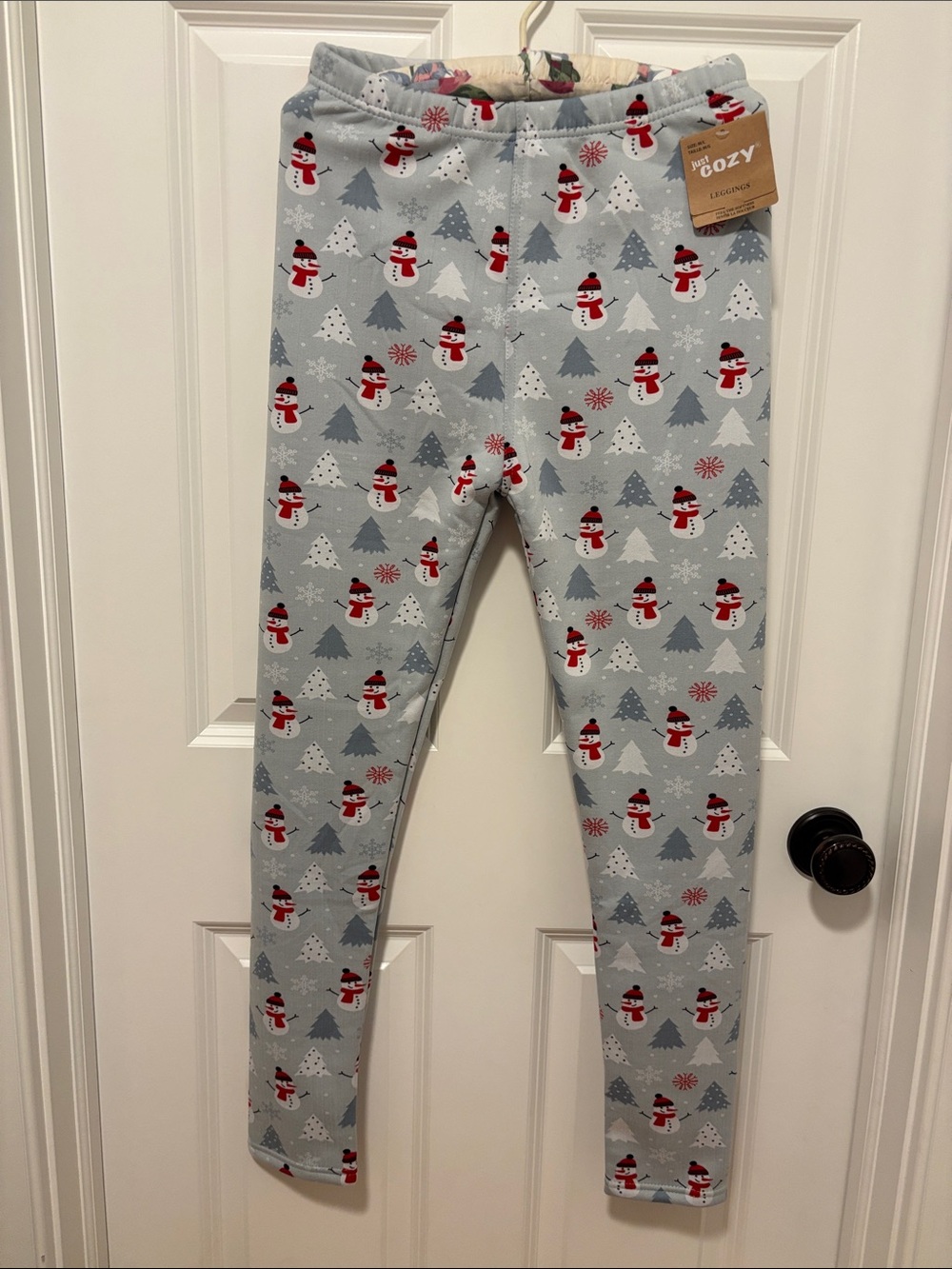 Cozy Womens Snowman Print Leggings - Fleece lined